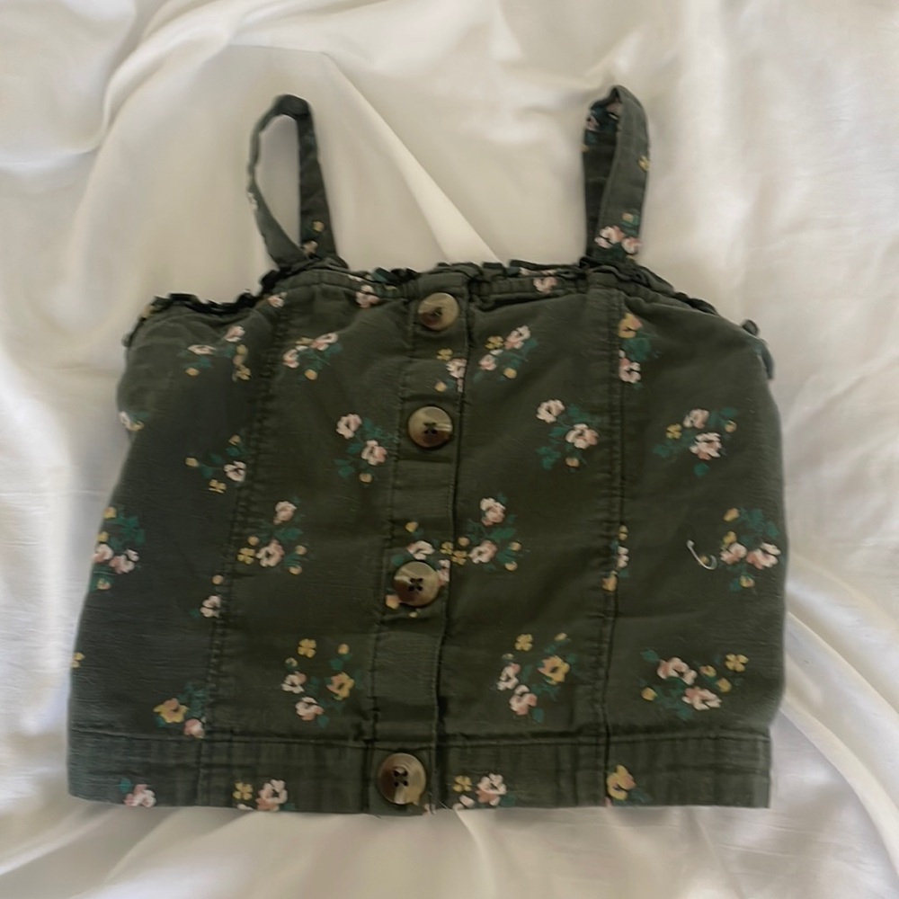 Girls green flower top